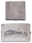 Two early 20th century Iraqi silver cigarette cases
