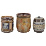 Three Doulton stoneware tobacco jars