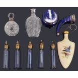 A small collection of 19th century and later scent bottle