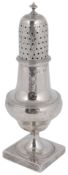 A George III silver ogee baluster form caster