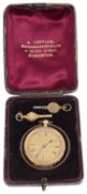 A Continental gold ladies open faced fob watch,