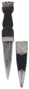 An early 20th century Scottish silver mounted sgian-dubh, Birmingham, 1913 Joseph Crook