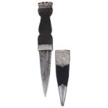 An early 20th century Scottish silver mounted sgian-dubh, Birmingham, 1913 Joseph Crook