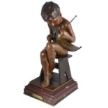 Emmanuel Villanis (French 1858-1914) a bronze figure of a boy entitled '"Enfant du Pecheur"