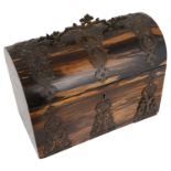 A Victorian domed coromandel stationery box