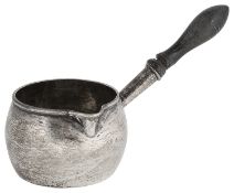 An Edwardian silver brandy pan