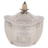 A late Victorian silver tea caddy in George III style
