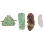 A collection of jade and hardstone items
