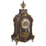 A French Louis XV style red tortoiseshell boulle and gilt metal mounted mantle clock c.1900