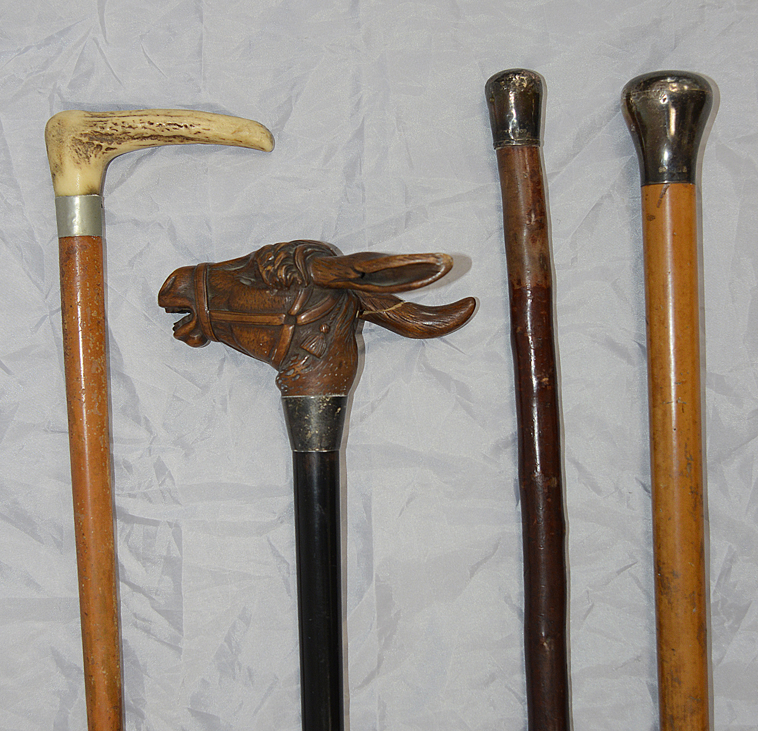 Four assorted 19th century walking canes - Image 2 of 2
