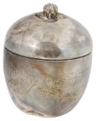 A late 19th century Chinese export silver box and cover