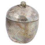 A late 19th century Chinese export silver box and cover