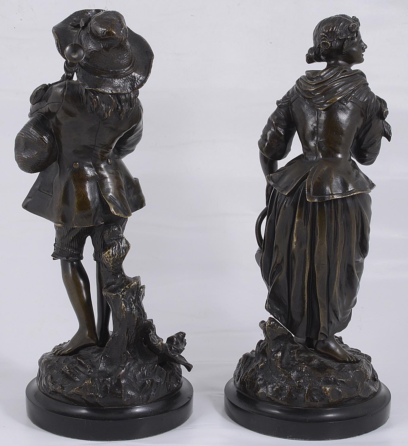 A pair of late 19th century French bronze figures - Image 2 of 2