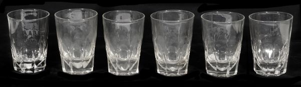 A set of six Victorian slice cut tumblers