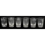 A set of six Victorian slice cut tumblers