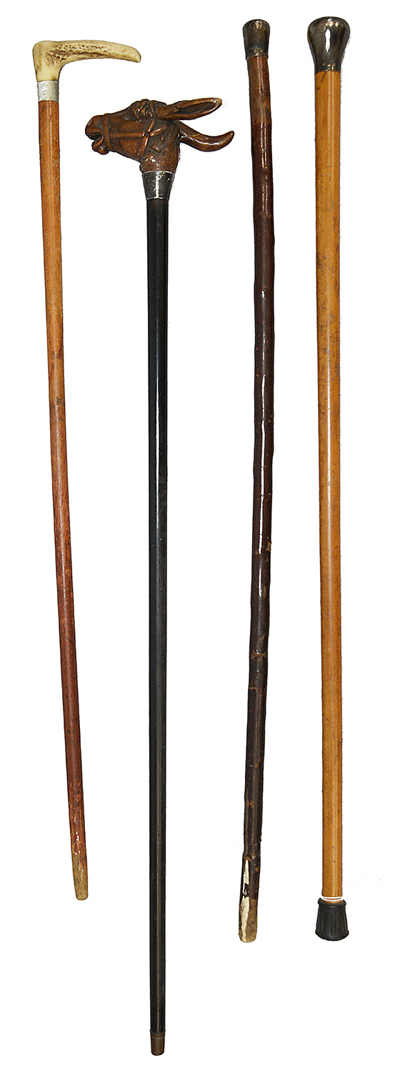 Four assorted 19th century walking canes
