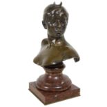 A French 19th century bronze bust of 'Diana the Huntress'