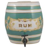 A late 19th century pottery rum barrel