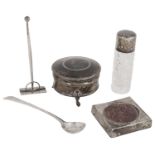 A collection of silver items