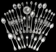 A good Victorian matched Palm pattern canteen of silver flatware for twelve