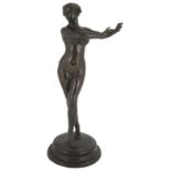 After Henri Edouard Lombard (French 1855-1929) A bronze of female nude c.1900