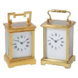 A late 19th c French gilt bronze cased carriage clock by Richard & Cie