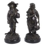 A pair of late 19th century French bronze figures