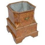 An 18th century Dutch burr walnut tea stove/planter