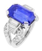 A French sapphire and diamond ring circa 1960s