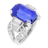 A French sapphire and diamond ring circa 1960s