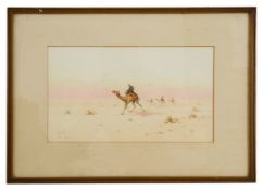 Spyridon Scarvelli (Greek, 1862-1944) 'Camel riders in the desert' watercolour