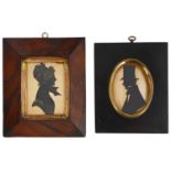 English School, 19th century portrait silhouettes