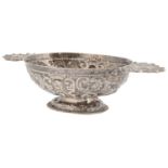 An 18th century Dutch silver twin handled brandy bowl