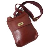 A Mulberry crossbody oxblood red oak leather handbag,