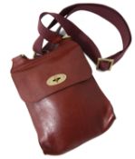 A Mulberry crossbody oxblood red oak leather handbag,