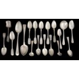 A collection of George III and later silver flatware