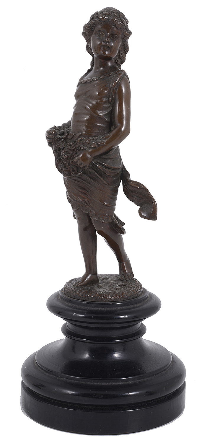 A late 19th century bronze figure of 'Flora'