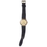 A gentleman's 9ct gold Accurist mechanical strap watch,