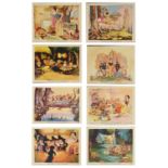A set of eight British Disney lobby stills for 'Snow White and the Seven Dwarfs'