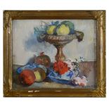 Louis Audibert (French 1881-1983) 'Still life of fruit and flowers', oil on canvas
