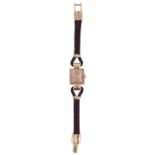 A Patek Phillippe 18ct gold ladies mechanical strap watch, circa 1960s,