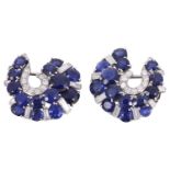 A pair of sapphire and diamond clip pins/brooches circa 1950s