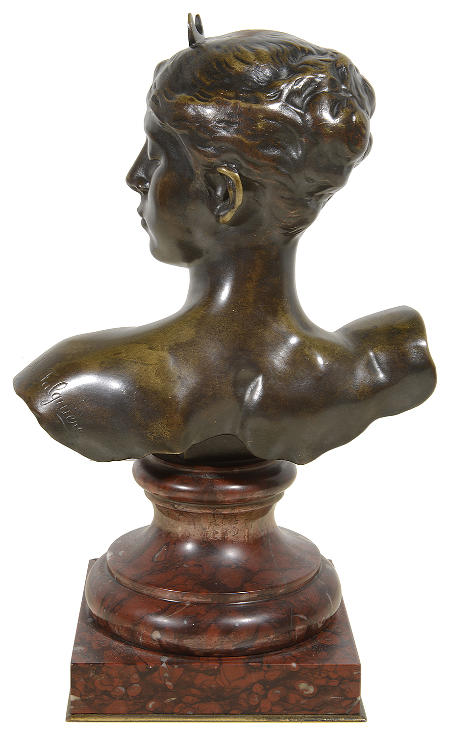 A French 19th century bronze bust of 'Diana the Huntress' - Image 2 of 3