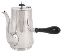 A George V silver cafe au lait pot