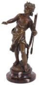 A late 19th century bronze figure of 'Diana the Huntress'
