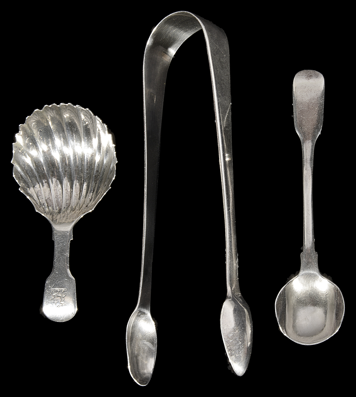 An Irish George III silver fiddle pattern caddy spoon