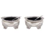 A pair of late Victorian silver salts