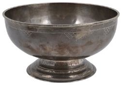 An Arts & Crafts silver pedestal bowl