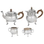 An Irish four piece silver tea service