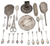 A mixed lot of silver and plated items